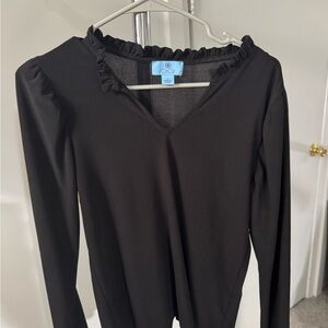 CeCe Elegant Black Ruffle Blouse